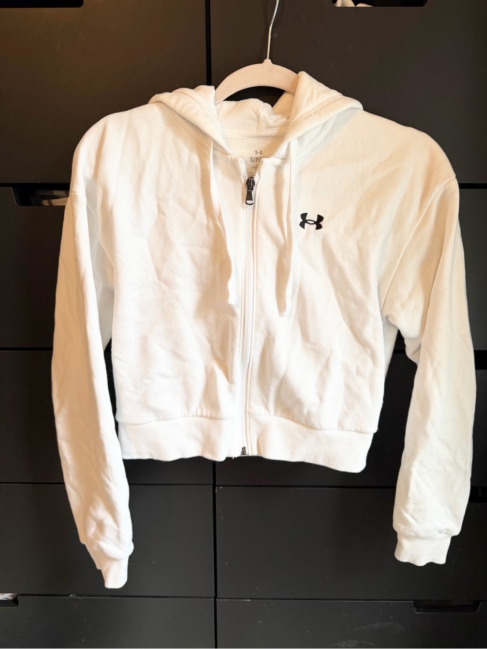 Under Armour Women's White Full-Zip Cropped Hoodie